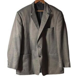 Lauren Ralph Lauren Herringbone Blazer Sport Coat Men's 50L Long Polyester Gray